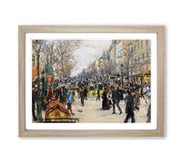 Jean Francois Raffaelli On the Grand Boulevard Classic Painting Framed Wall Art Print, Ready to Hang Picture for Living Room Bedroom Home Office Décor, Oak A4 (34 x 25 cm)