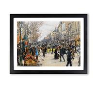 Jean Francois Raffaelli On the Grand Boulevard Classic Painting Framed Wall Art Print, Ready to Hang Picture for Living Room Bedroom Home Office Décor, Black A2 (64 x 46 cm)