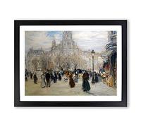 Jean Francois Raffaelli Place St Augustin Classic Painting Framed Print | A3 Black Framed Wall Art | Ready to Hang | Classic Historical Picture | Living Room Bedroom Lounge Office