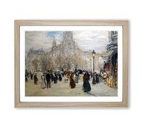 Jean Francois Raffaelli Place St Augustin Classic Painting Framed Wall Art Print, Ready to Hang Picture for Living Room Bedroom Home Office Décor, Oak A4 (34 x 25 cm)