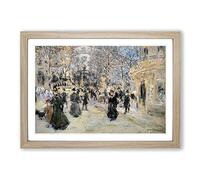 Jean-Francois Raffaelli The Boulevard Framed Print | A2 Oak Framed Wall Art | Ready to Hang | Modern Nature Picture | Living Room Bedroom Lounge Office