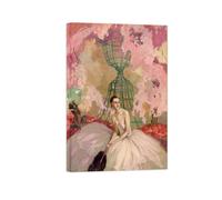 Jean-Gabriel Domergue Famous Painting Print on Canvas. Young Girl in Bloom. Wall Art Picture for Living Room Office Decor. Reproductions 75x50cm Inner Framed