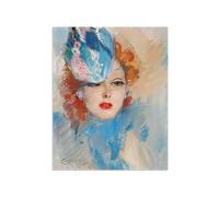 Jean-Gabriel Domergue Famous Painting Print on Canvas. Young Woman. Wall Art Picture for Living Room Office Decor. Reproductions 38x30cm Unframed