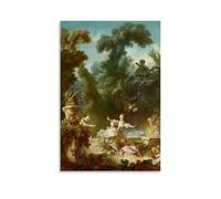 Jean-Honore Fragonard The Pursuit Vintage Garden Romantic Scene Poster Canvas Print Art Elegant Wall Art Painting Wall Decoration For Living Room Bedroom Office