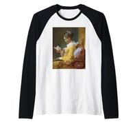 Jean-Honore Fragonard The Reader (A Young Girl Reading) Raglan Baseball Tee