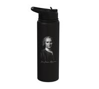 Jean-Jacques Rousseau Classical Philosopher Portrait Stainless Steel Insulated Water Bottle