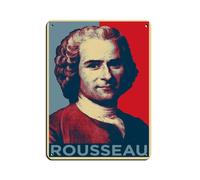 Jean Jacques Rousseau Original Art Tin Sign Vintage Metal Pub Club Cafe Bar Home Wall Art Decoration Poster Retro 12x16inch(30x40cm)