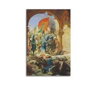 Jean Joseph Benjamin Constant Painter Masterpiece Poster The Entry of Mehmet II Into Constantinople Painting On Canvas Wall Art Scroll Picture Print Living Room Walls Decor Homes 16x24inch(40x60cm)