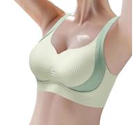 Jean Leggings Pregnancy Wireless Bra for Women, Ruched Bra, Anti-Sagging Boobs, Lift Up Push-up Bra for Older Women High Waist Cotton Pack, Green, XXL