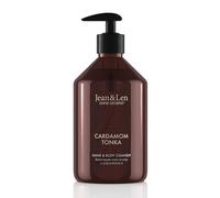 Jean & Len Hand & Body Cleanser Cardamom & Tonka, para una experiencia de limpieza aromática, jabón corporal y de manos en un bonito frasco, aroma exótico y especiado, vegano, 500 ml