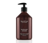 Jean&Len Hand & Body Cleanser Rosemary & Ginger, for a Scented Cleansing Experience, Body and Hand Soap in a minimalistic bottle, Invigorating Fresh Fragrance, Vegan, 500 ml