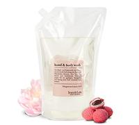 Jean & Len Hand & Body Wash Peony & Litchi, Cleans and Nourishes the Skin when Washing, Floral Delicate Fragrance, Liquid Soap in Refill Pack, Paraben-Free, Silicone & Microplastic, Vegan, 1.5 L