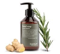 Jean & Len hand soap Rosemary & Ginger, cleanses stressed hands, for daily use, liquid soap in refillable pump dispenser, without parabens & silicones, 250 ml
