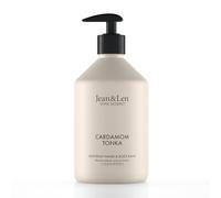 Jean & Len Heavenly Hand & Body Balm Cardamom & Tonka, for a fragrant care experience, with organic argan oil and shea butter, minimalistic bottle, without parabens & silicones, vegan, 500 ml