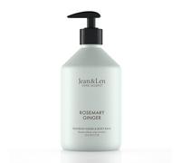 Jean & Len Heavenly Hand & Body Balm Rosemary & Ginger, for a fragrant care experience, with organic argan oil and shea butter, minimalistic bottle, without parabens & silicones, 500 ml