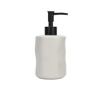 Jean & Len Stoneware Soap Dispenser, Matte Look and Soft Touch, Large Capacity of 400 ml, Ideal for Liquid Soap in Bathroom and Kitchen, Minimalist Design, Ceramic, 20 x 8 cm