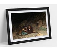 Jean-Leon Gerome, Androcles and the Lion Framed Wall Art Print Picture - A1 - Black Frame