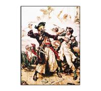 Jean-Leon Gerome Ferris Art Prints - Capture of The Pirate, Blackbeard Poster - Vintage Historical Painting Poster - Office Wall Decorate - Living Room Home Decoration Unframed(12x16in/30x40cm)