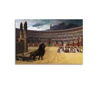 Jean-Leon Gerome Painter Work Poster The Christian Martyrs' Last Prayer Home Decor Wall Art Hanging Picture Print Bedroom Decorative Paintings Room Aesthetic 12x18inch(30x45cm)