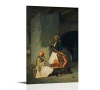 Jean-Leon Gerome Works《The Draught Players》Printing Posters Vintage Scroll Canvas Wall Painting Art Print Decor for Cozy Home Interior 12x18inch(30x45cm)