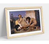 Jean-Leon Gerome, Young Greeks Attending a Cock Fight Framed Wall Art Print Picture - A3 - Light Oak Frame