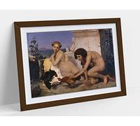 Jean-Leon Gerome, Young Greeks Attending a Cock Fight Framed Wall Art Print Picture - A3 - Walnut Frame