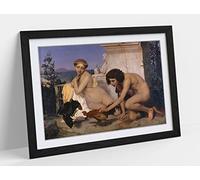 Jean-Leon Gerome, Young Greeks Attending a Cock Fight Framed Wall Art Print Picture - A4 - Black Frame