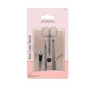Jean Louis David - Perfect Manicure Set - The Essentials - Pouch with Nail Clippers - Tweezers - Scissors - Metal File