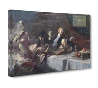 Jean Louis Forain A Night at Maxims Classic Painting Canvas Wall Art Print Ready to Hang, Framed Picture for Living Room Bedroom Home Office Décor, 30x20 Inch (76x50 cm)