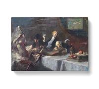 Jean Louis Forain A Night at Maxims Classic Painting Canvas Wall Art Print Ready to Hang, Framed Picture for Living Room Bedroom Home Office Décor, 60x40 cm (24x16 Inch)