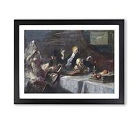 Jean Louis Forain A Night at Maxims Classic Painting Framed Wall Art Print, Ready to Hang Picture for Living Room Bedroom Home Office Décor, Black A3 (46 x 34 cm)
