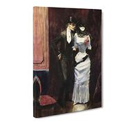 Jean Louis Forain The Masked Ball Canvas Print | Gallery Wrapped 30mm Frame Wall Art | 20x14 inches | Ready to Hang | Classic Picture | Living Room Bedroom Lounge Office