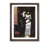 Jean Louis Forain The Masked Ball Classic Painting Framed Print | A4 Walnut Framed Wall Art | Ready to Hang | Classic Historical Picture | Living Room Bedroom Lounge Office
