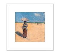 Jean Louis Forain Walk In The Sun C1880 Painting 8X8 Inch Square Wooden Framed Wall Art Print Picture with Mount Artery8 White One Size