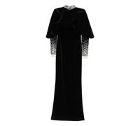 JEAN-LOUIS SABAJI faux-pearl embellished velvet gown - Black 36-40