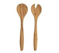 Jean Patrique 2 Piece Bamboo Salad Servers Wooden Utensils Set Durable Ergonomic Salad Serving And Mixing Set 30.5Cm