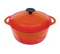 Jean Patrique 26Cm Orange Cast Iron Dutch Oven Casserole Dish 1.2L Oven Safe Heat Retention For Cooking And Roasting Braising