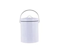 Jean-Patrique Bin Daddy 5L Compost Bin Kitchen Caddy With Charcoal Filters, Carbon Steel Odour-Free Waste Bin - White Cream Mint