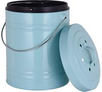 Jean-Patrique Bin Daddy Blue 5L Kitchen Compost Caddy Bin With Removable Basket & Charcoal Filters For Home Or Daily Use