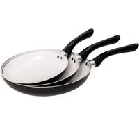 Jean-Patrique Bio Supreme 3Pc Ceramic Non-Stick Frying Pan Set Black Induction Compatible Durable Kitchen Cookware Set