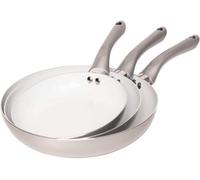 Jean Patrique Bio Supreme 3Pc Ceramic Non Stick Frying Pan Set Silver Aluminium Induction Compatible Kitchen Cookware Set