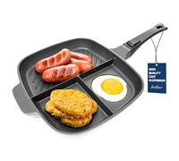 Jean-Patrique Lazy Pan for Breakfast Egg Poacher Frying Pan with Multi Sections Griddle Non Stick Pans for Gas, Electric, Induction & Oven Egg Poaching Lighter Than Cast Iron