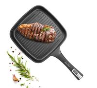 Jean-Patrique Meat Master Smart Griddle Pan With Digital Thermometer - 28Cm Cast Aluminium Non-Stick Induction Hob Grill Pan