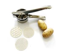 Jean Patrique Stainless Steel Potato Ricer Set 3 Disc Mash And Puree Tool Ergonomic Handle Dishwasher Safe Kitchen Press