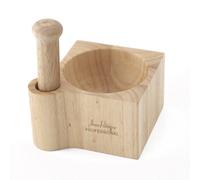Jean Patrique Wooden Handle Pestle And Mortar Set Chefs Grinder For Herbs Spices And Pastes Durable Eco Friendly Kitchen Tool