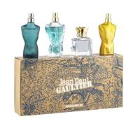 Jean Paul Gaultier 4-Piece Travel Set for Men, (Le Male 0.24 Oz + Le Male Elixir 0.24 Oz + Scandal 0.24 Oz + Beau 0.24 Oz)