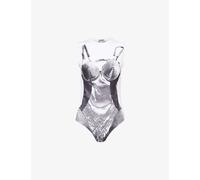 Jean Paul Gaultier Womens White Black Madonna Graphic-print Stretch-woven Body S
