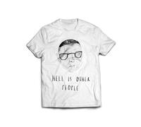 Jean-Paul Sartre T Shirt, Hell is Other People Existentialism, France, Grey XXL