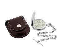 Jean Pierre Hunter Men's Pocket Watch & Brown Leather Pouch