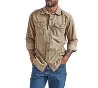Jean Shirt for Men Long Sleeve Denim Cowboy Button Up Casual Pocket Big and Tall Summer Collared Shirt Holiday Stylish Shirts